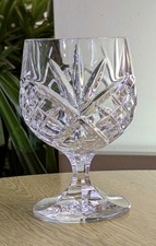 Caledonian crystal Argyle large brandy glasses 5" heavy quality superb examples 