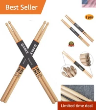 EASTROCK 5A Drum Sticks 2 Pairs Maple Drumsticks for Kids Adults 2 Wood