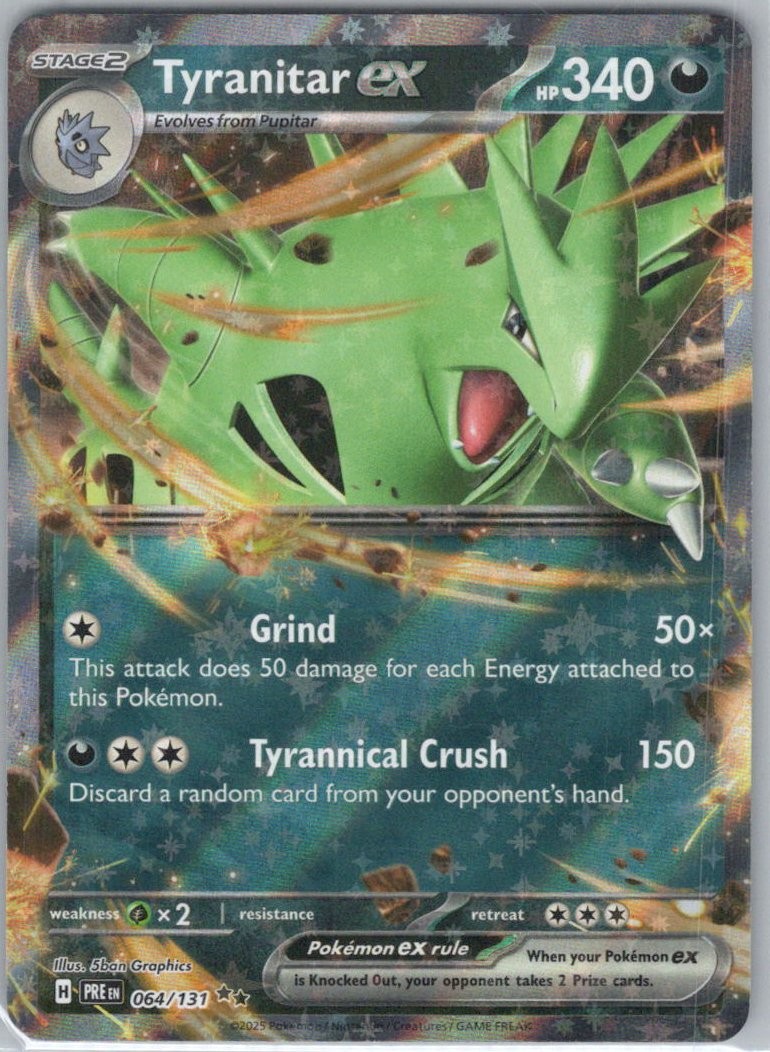 Tyranitar ex #64/131 (Holo) (NM) SV: Prismatic Evolutions PRE Pokemon