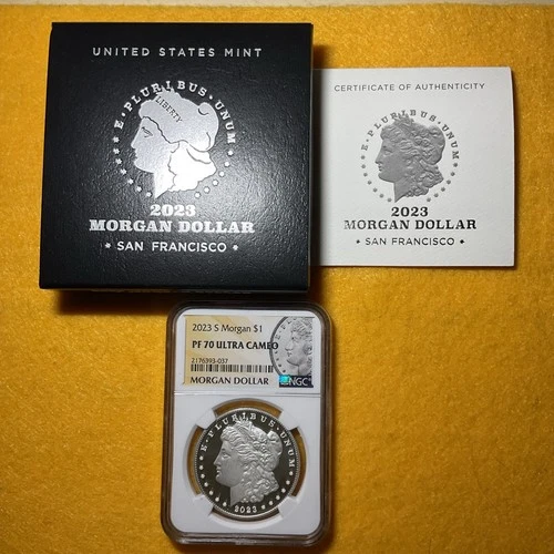 2023 S Morgan Silver Dollar NGC PF 70 Ultra Cameo Box And Coa