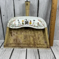 VTG JV REED USA Metal Dust Pan Dutch Folk Design M. Taber Original damage