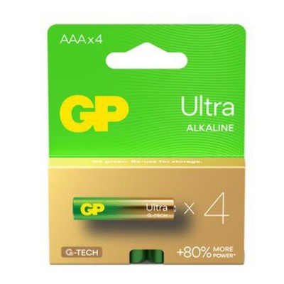 4x GP Ultra AAA Alkaline Batterien 1,5V LR03 quecksilberfrei