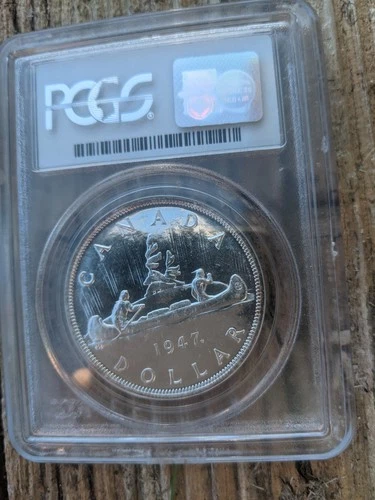 1947 Canada Dollar Maple Leaf PCGS MS64 Blast White
