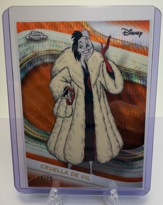2025 Topps Chrome Disney Orange Wave Cruella De Vil /25 #103 Dalmatians
