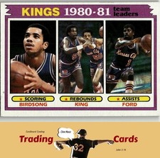1981-82 Topps #54 Birdsong / Reggie King / Phil Ford Kings Basketball VG/EX+