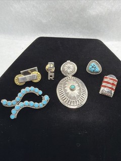 Vintage Lot Of .925 Silver Miscellaneous Jewelry Southwestern Jewelry Pieces