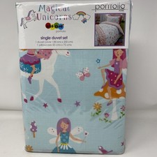 Magical Unicorn  Fairy Twin/Single Duvet Set W/1 Pillowcase NIP Portfolio Home