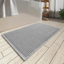 AMOAMI Upgraded Waffle Bath Mat - Super Absorbent Non-Slip, Machine Washable