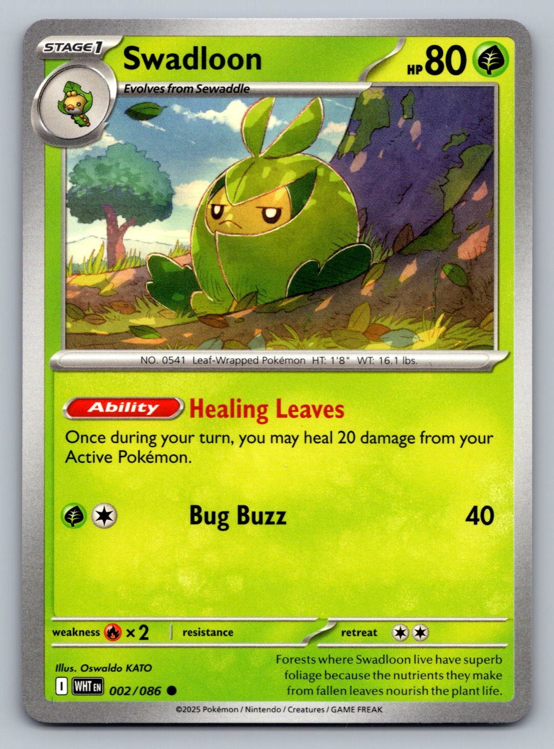 Pokemon TCG SV: White Flare Swadloon 002/086