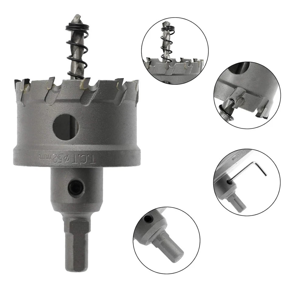 Hordion 2 1/16 Inch 52Mm Carbide Hole Saw Cutter For Metal And Plastic