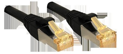 LINDY Cat.7 S/FTP PIMF LSOH, schwarz, 1m Patchkabel