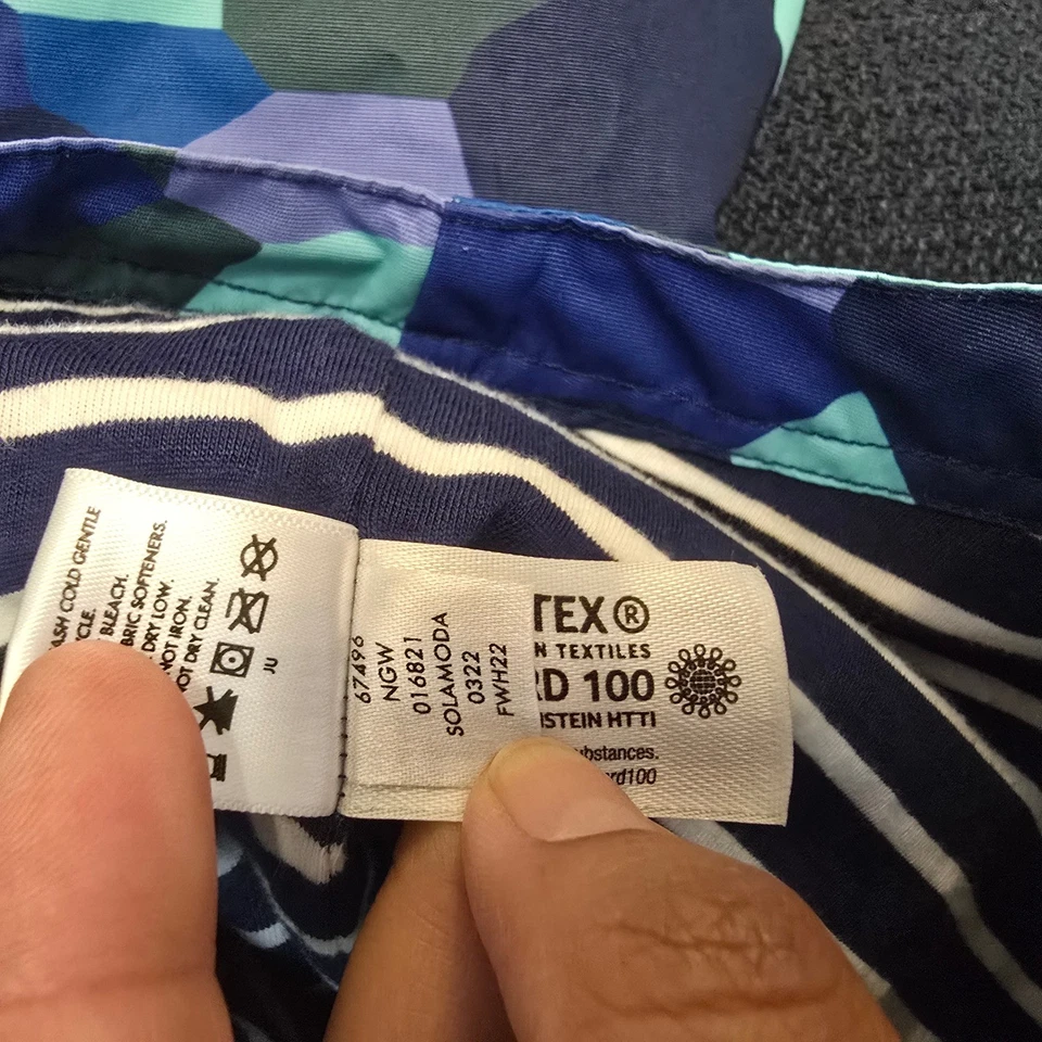 Hanna Andersson Kids Blue Geo Print Lightweight Hooded Rain Jacket Unisex 10 - Image 4 of 4