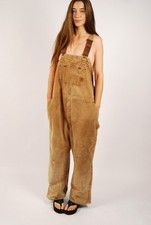Y2K Carhartt Overalls (3XL) mens pant vintage tan distressed canvas dungarees