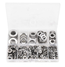1000pcs Stainless Steel Flat Washer Assortment Kit, M2 M2.5 M3 M4 M5 M6 M8 M10 M
