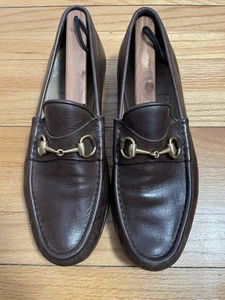 Mocassin emblématique GUCCI marron foncé Horsebit 11 EU Made In Italy