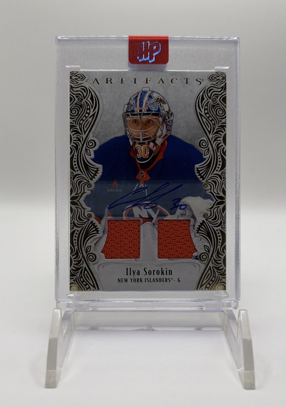 2025-26 Upper Deck Artifacts Gold Material Auto #144 Ilya Sorokin /45