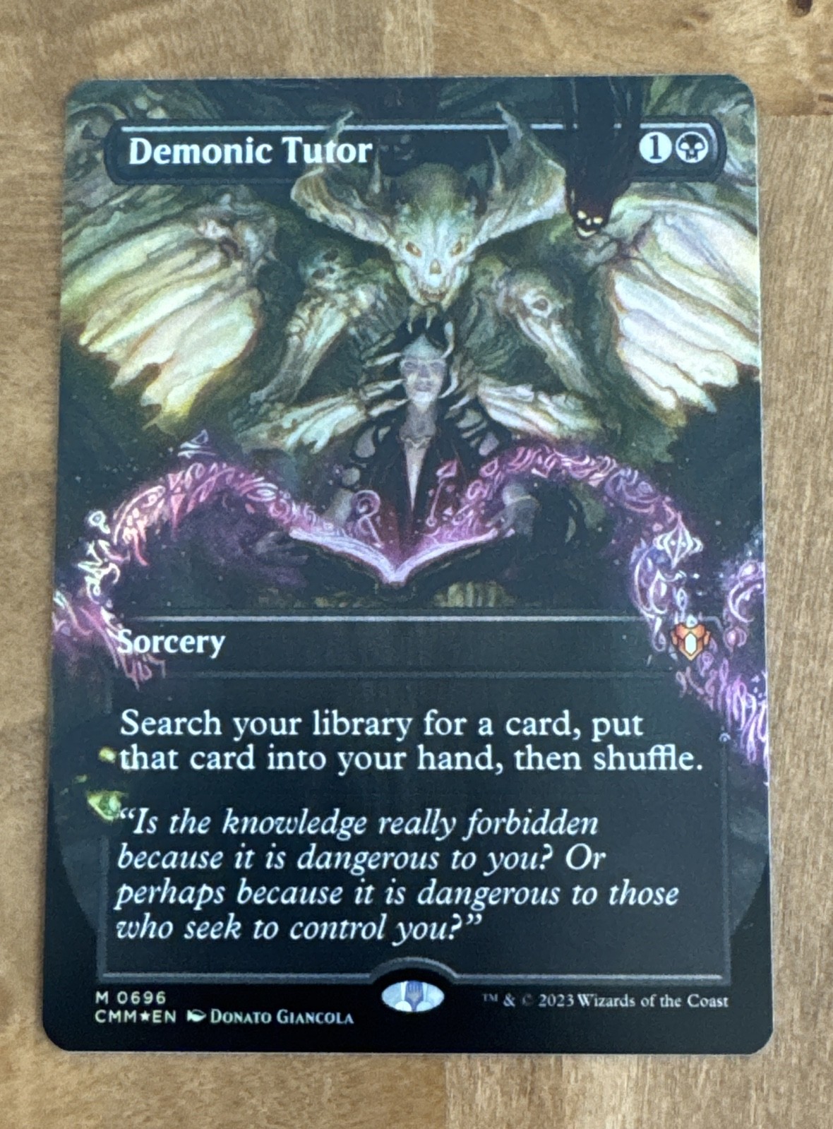 MtG Demonic Tutor (Borderless) Commander Masters Foil #696
