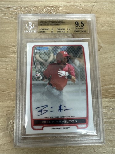 2012 Bowman Chrome - Prospects Autographs Billy Hamilton Beckett 9.5
