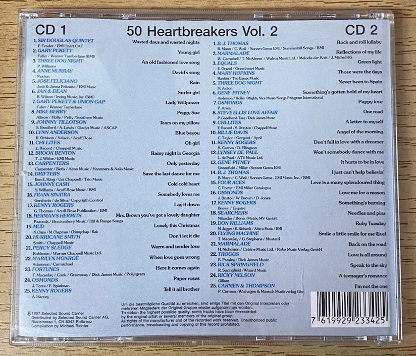 50 Heartbreakers Vol. 2 - 2 CD - Zustand sehr gut - Bild 2 von 4