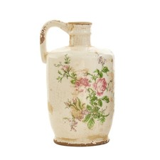 Nearly Natural 10-in Tuscan Ceramic Floral Print Pitcher
