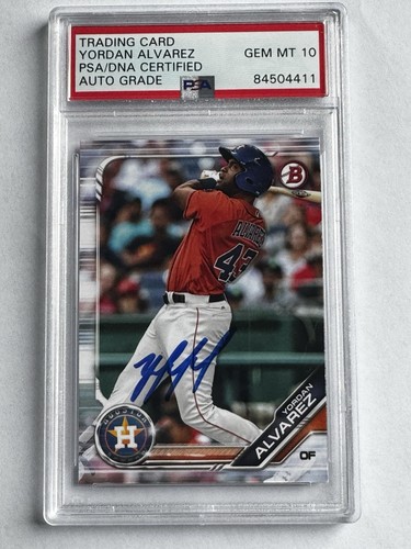 2019 Bowman Prospects Yordan Alvarez #BP-123 (RC) Autographed PSA Certified