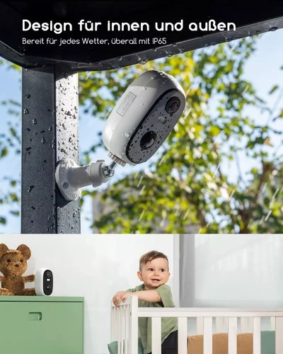 COOAU 1080P Überwachungskamera Aussen/Innen Akku Kabellos Kamera WLAN mit PIR - Bild 7 von 7