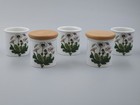 Portmeirion Botanic Garden 3" tall Ceramic Canisters Daisy (2 w/Lids 3 w/o Lids)