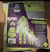 Three-Piece Rain Suit - FrogWear HV Yellow/Green GLO-8000 ANSI/ISEA 107 Class 3