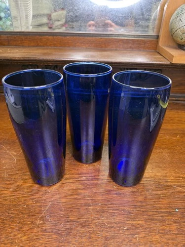 Lot Of 3 Libbey Cobalt Tumblers