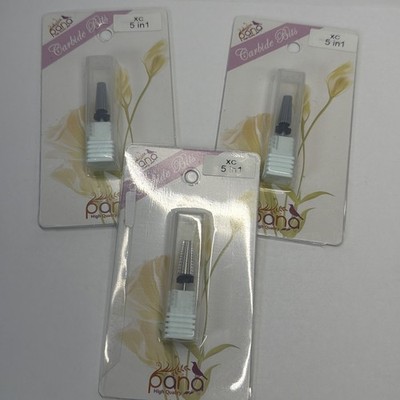 (3X) PANA 5 in 1 Nail Carbide Bit - SILVER - Extra Coarse Grit 3/32''