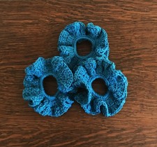 Handmade 100 Cotton Crochet Hair Scrunchie - Teal