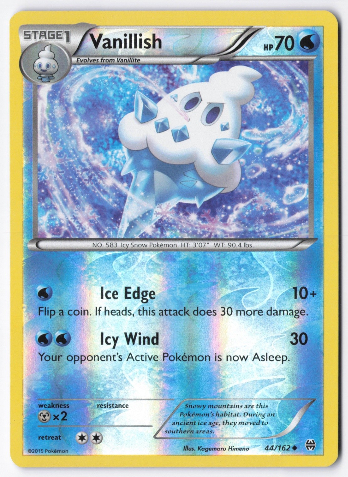 Vanillish Reverse Holofoil Uncommon XY - BREAKthrough 44/162 LP