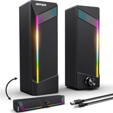 Computer Speakers, 2 in 1 PC Speaker , Gaming Speakers for Black