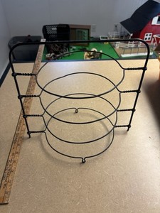 Antique twisted wire 4 tier pie cooling rack pie plate holder stand Amish farm
