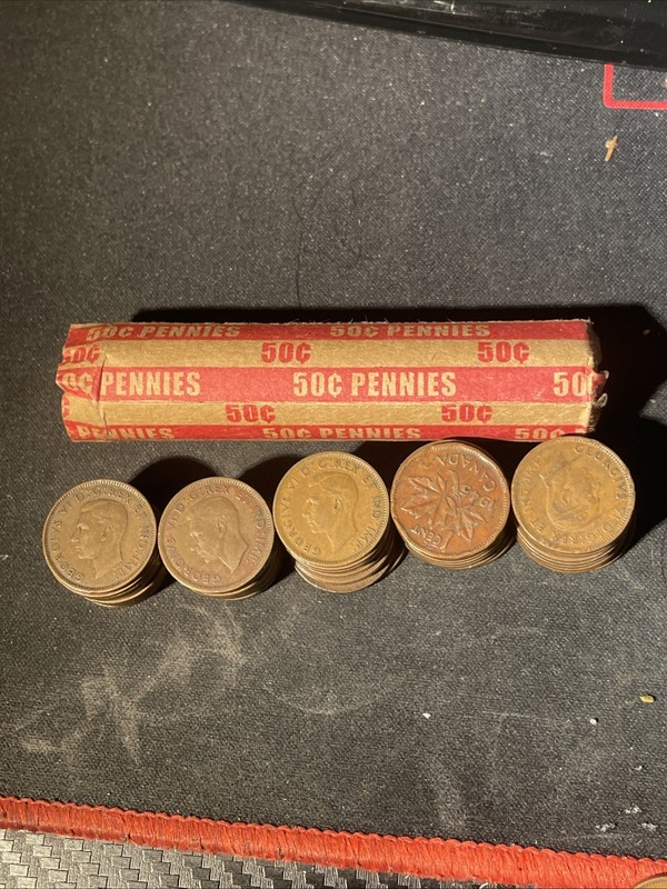 Mixed Roll Of King George VI Pennies