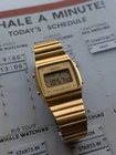 Vintage 1980s Seiko Digital Chronograph Wristwatch - Gold Tone - Running