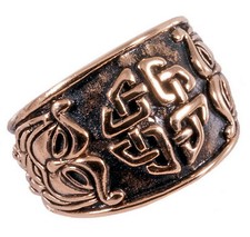 Bronze Kelten Ring Vierfacher Knoten Bronzering verstellbar Gr.60-70 Keltenring