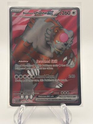 NM Pokemon Twilight Masquerade Bloodmoon Ursaluna EX Ultra Rare Full Art 202