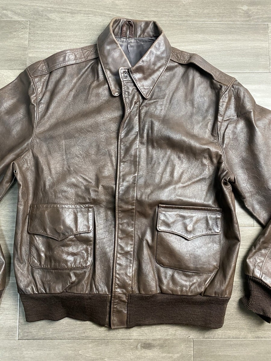Vintage Willis & Geiger Type A-2 Leather Flight Jacket Sz 42