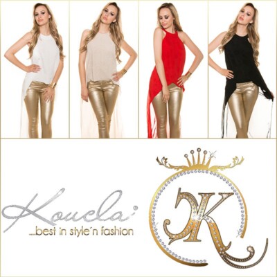 Sexy KouCla HighLow Party Neck Top Sheer