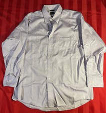 Chaps Men Non Iron Regular Fit Dress Shirt Oxford Blue Sz 16.5 32-33 - Brand New