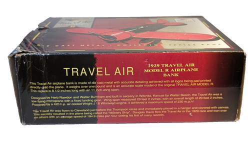 TRAVEL AIR MODEL R VALVOLINE V100 1929 DIE CAST BANK STOCK #40020 LE SERIES 3213 - Picture 19 of 22