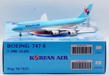 SQ Wings 1/200 Korean Air Boeing B747-8 Diecast Aircraft Model HL7633 Flaps Down