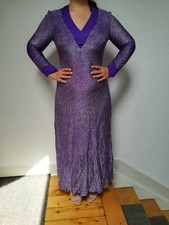 Vintage Abendkleid Lila Glitzer Abba Stil Zweiteiler Bluse 70er 80er Disco Retro