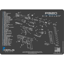 SIG SAUER P320 SCHEMATIC HANDGUN MAT By Cerus Gear ProMat