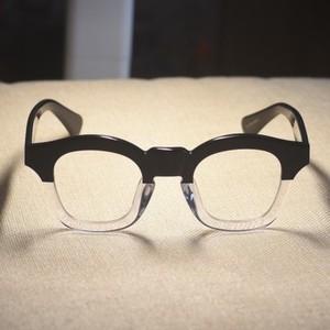 black acetate glasses