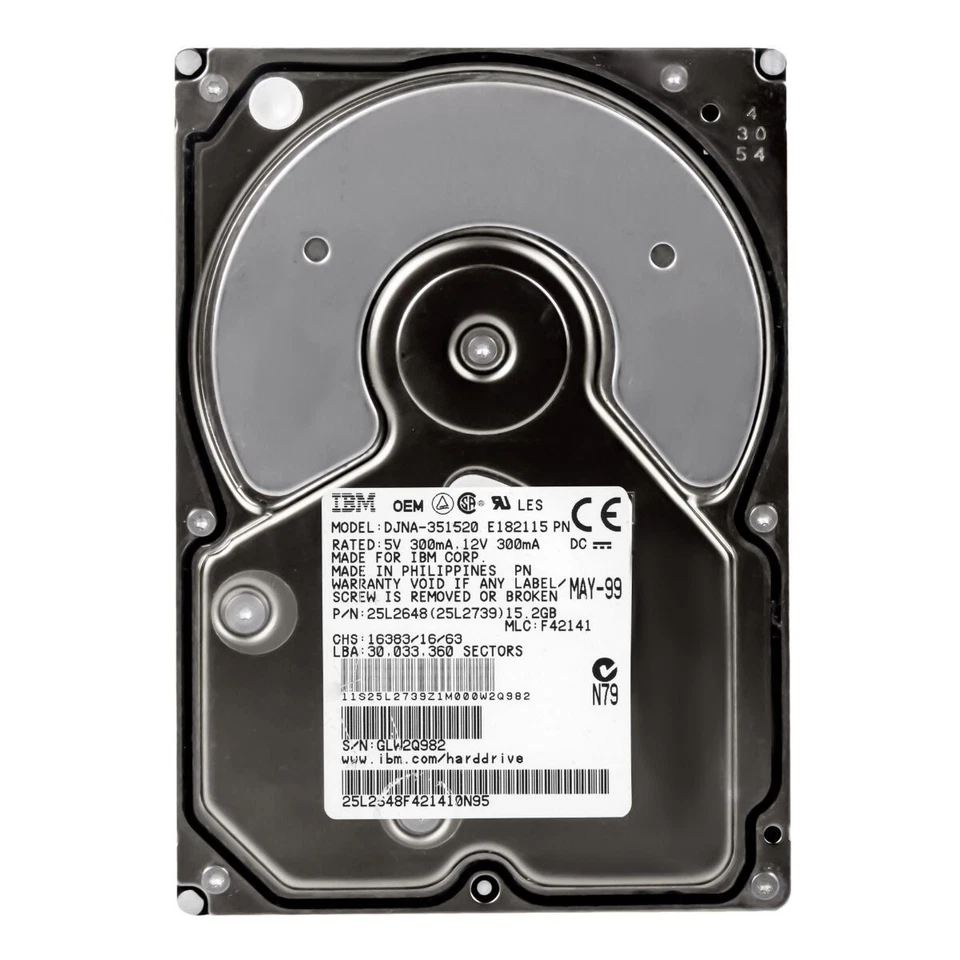 Hard Drive IBM 25L2648 DJNA-351520 15.2GB 5400RPM PATA ATA IDE 3.5" Inch - Image 2 of 3