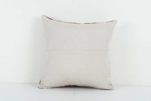 Square Turkish Oushak Rug Pillow Cover, Handmade Faded Carpet Cushion Cover - Picture 4 of 4