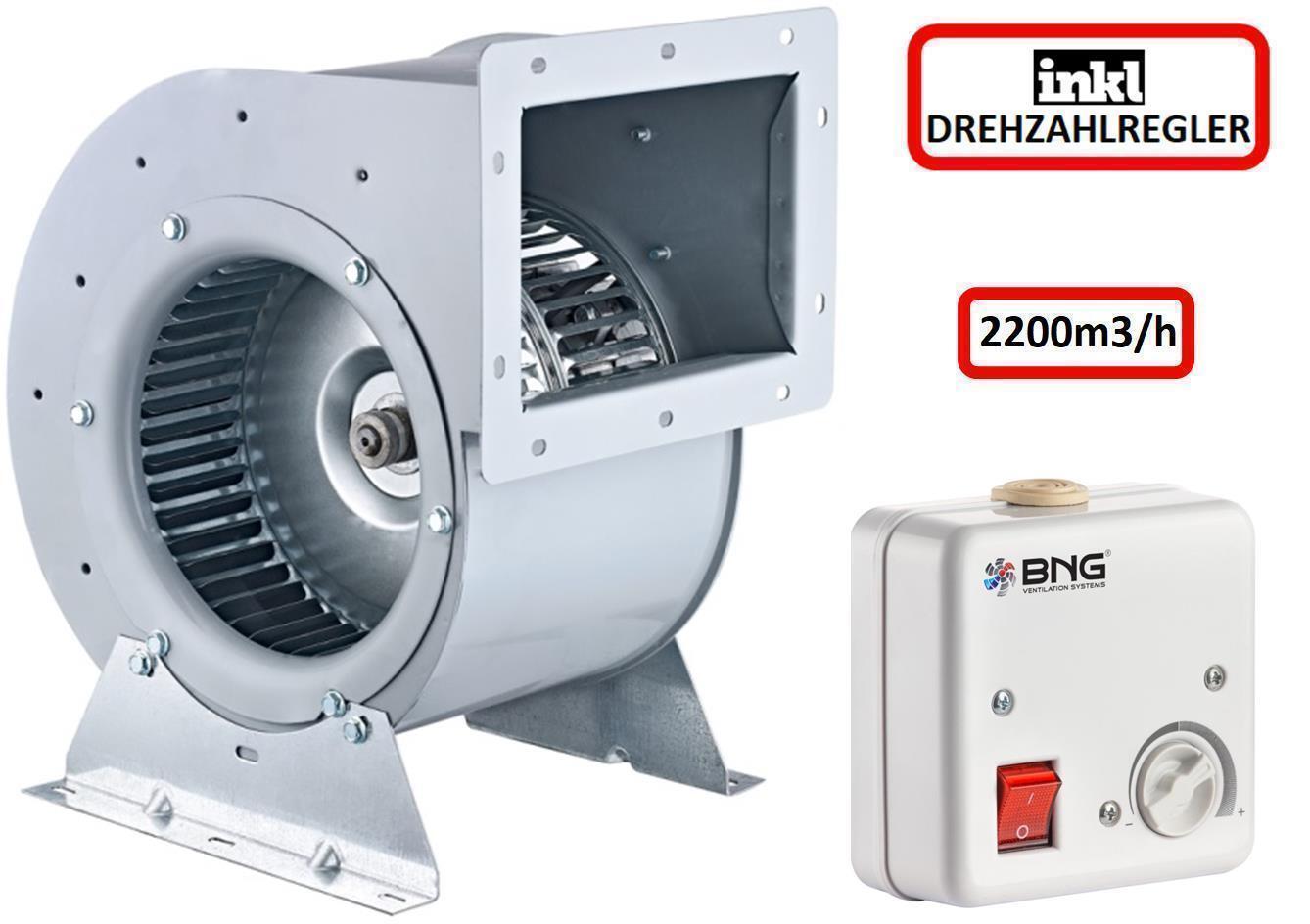 Ventilador 2200 m³/h motor caja de aire campana extractora ventilador caja de aire de escape radial