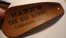 Antique Advertising hard Fibre Shoehorn MANN's BIG STORE LEBANON PA Pennsylvania